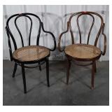 Bentwood Chairs, 2 one black, one natural color