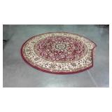 Circle rug, 93" in diameter, with flower design,