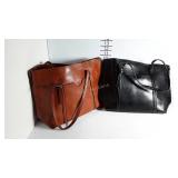 Two similar leather purses