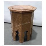 Plantstand, wooden Asian themed carved, 14"