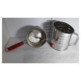 Hand crank Flour sifter and food mincer