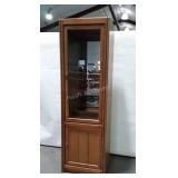 Curio Cabinet, modern oak, glass top door with