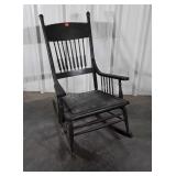 Rocking Chair, black armed high back, board