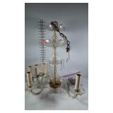 Early glass chandelier, has some prisms to