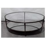 Coffee Table, heavy metal framed, 48" oval