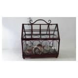 Terrarium, glass and metal terrarium with hinged