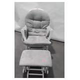 Glider Rocker Chair with Ottoman, gray color