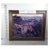 Grand Canyon photo in frame. Approximately
