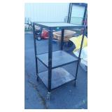 Office cart, 53" tall, is on wheels