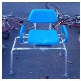 Handicapped shower chair, does slide side to side