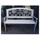 Poly park bench, does have metal sides, 50" long