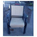 Patio chairs, group of four, one does have tear