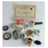 American Red Cross membership card and some pins