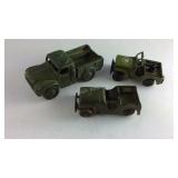 Three toy trucks Matchbox and Dinky Toys