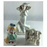 Three occupied Japan figurines