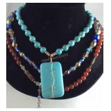 Three beaded necklaces