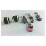 Pair of Sterling earrings and four Sterling