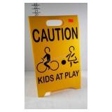 CAUTION, Kids at Play folding sign