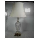Older etched glass lamp with shade. Both in nice