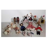 Vintage doll collection with a variety of types