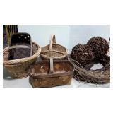 Basket and vine decor