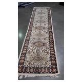 Runner Rug, wool pile, 34" x 11ft long,