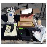 Skid lot, includes cash register, picture, fan,
