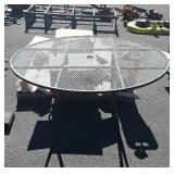 Mesh top patio table, light weight, does fold,