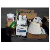 Skid lot, includes lamp shade, buckets,
