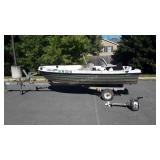 Pelican brand boat, is 11 feet, does have boat