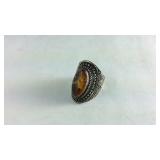 Size 6- amber Sterling silver ring
