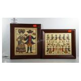 2 handpainted reproductions of early American
