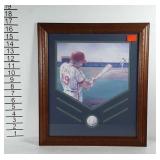 Framed baseball picture by Joe Sartis. Unique