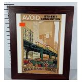 Small Chicago Transit Authority poster, framed,