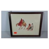 Native American print, framed