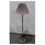 Floor Lamp, glass center tray, pleated shade