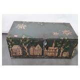 Storage Trunk, painted with house hold scene, no