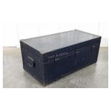 Military Footlocker, blue exterior, green