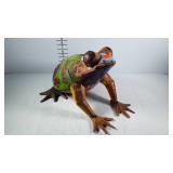 Yard art, colorful metal frog