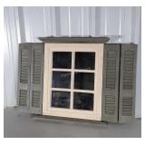 Mirror, country craft wall mount, louvered