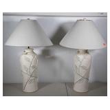 Pottery Lamp set marked "Ross". These stand 31"