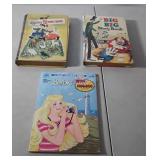 Books, two big story books, and Barbie coloring