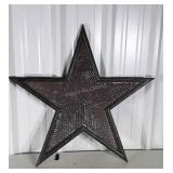 Star, 35" wood framed punched tin star