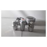 Kitchen ware, Bundt pan, two syrup pitchers,
