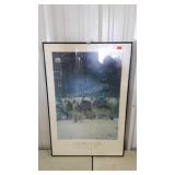 Sierra Club wolf pack poster, framed 24 x 36