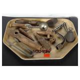 Lot of old home goods: spoon, ice cream scoop,