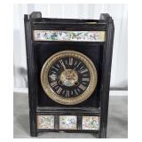 Clock, heavy plaster case, note has chipped