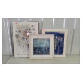 Wall art, framed prints boats 27 x 27, floral 27