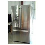 G.E. Refrigerator, stainless French door style,