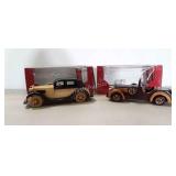 Natural wood classic car models